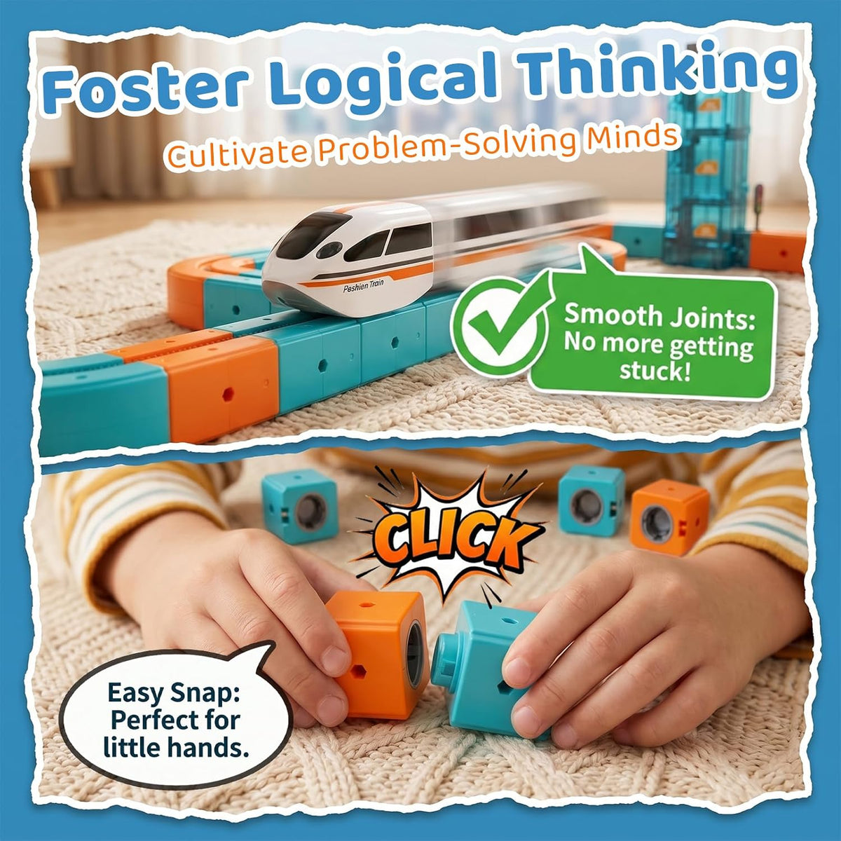 Train Sets, DIY Modular Cube Track Set, Auto Elevator & Track Switch
